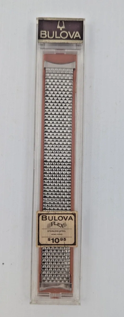 Vintage Bulova Flex Watch Mens Band Stainless Steel